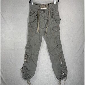 Mur Mur Olive Green Lace Up Cargo Pants Y2K Grunge Gorpcore Tactical 32W 31L